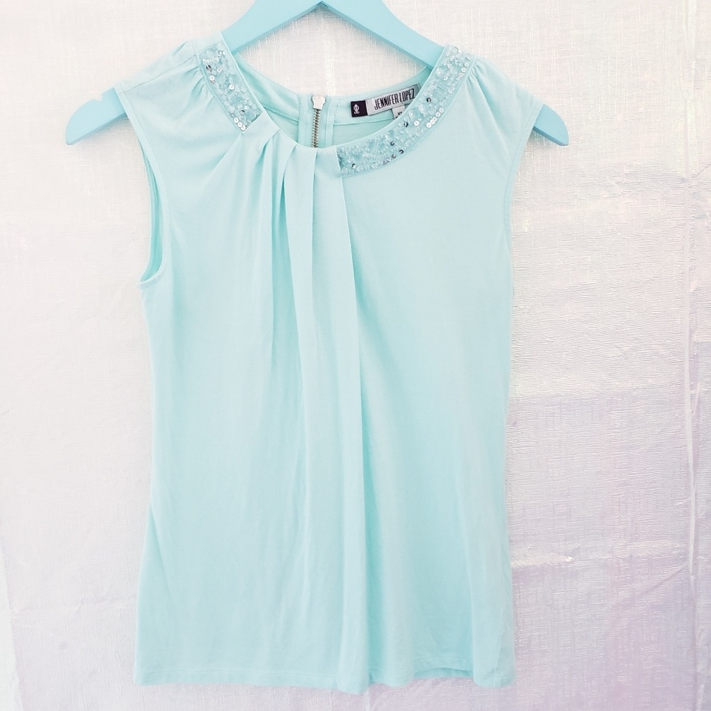 Jennifer Lopez Beaded Sleeveless Top